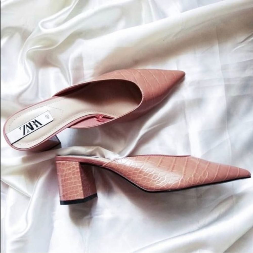 ZARA thick heel mules